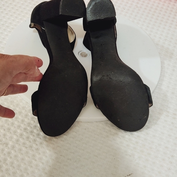 Jeffrey Campbell Lindsay Black Suede Ankle Strap Block Heel Black Size 8.5 - Picture 8 of 8